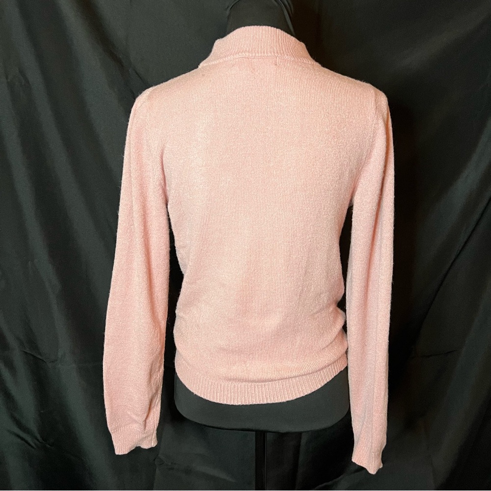 Pink keyhole neckline sweater SZ S - Picture 2 of 4